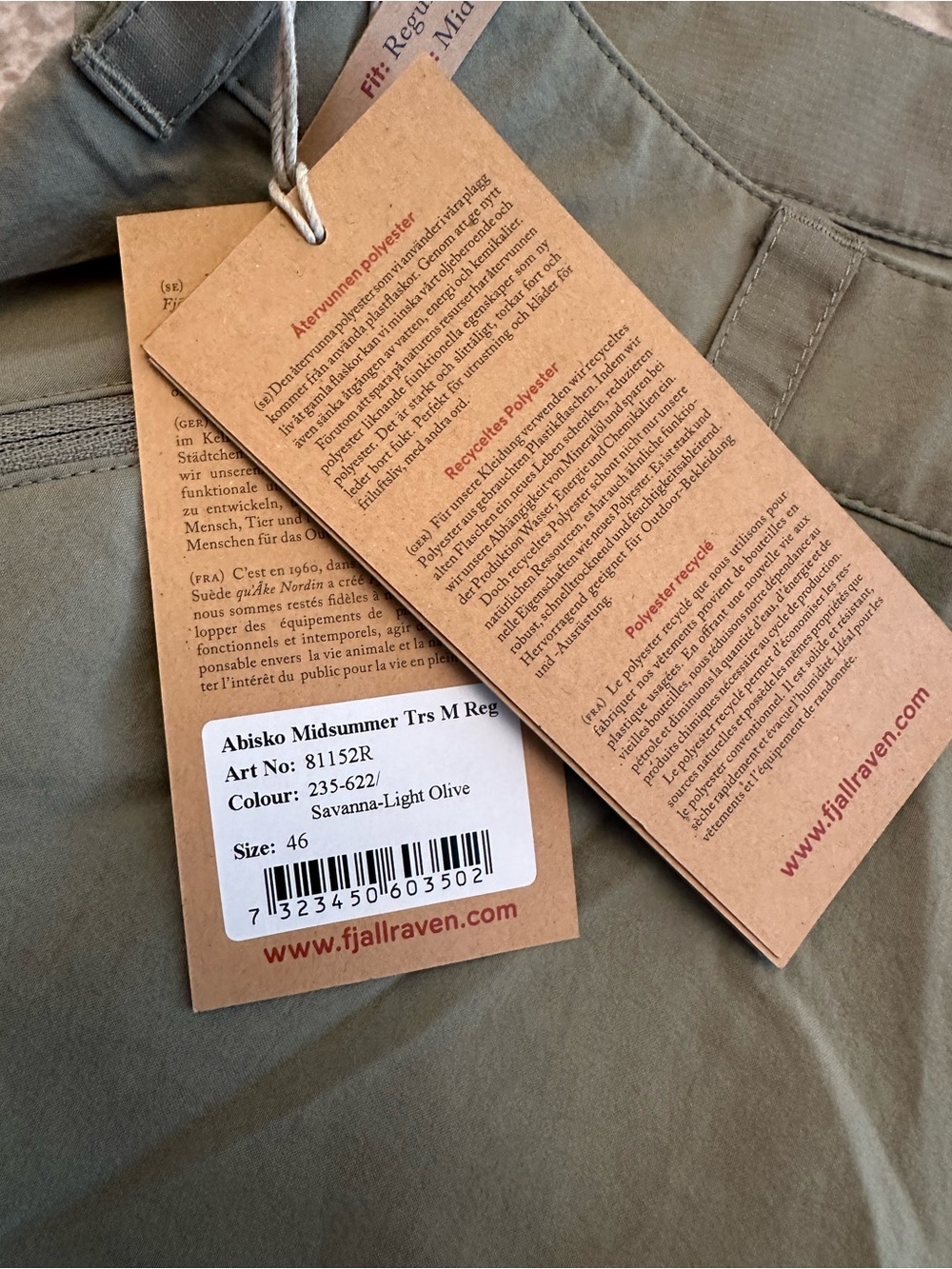 Fjallraven Abisko Midsummer Trousers Pants Mens 30x31 (46) NWT - Picture 8 of 9